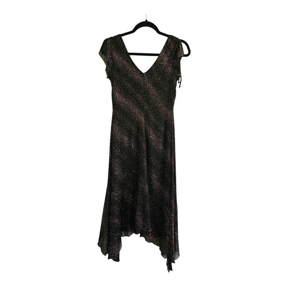 Byer Too! Y2K Dress SZ M Black Purple Glitter FAIRYGOTH WHIMSYGOTH Asymmetrical - Picture 2 of 7